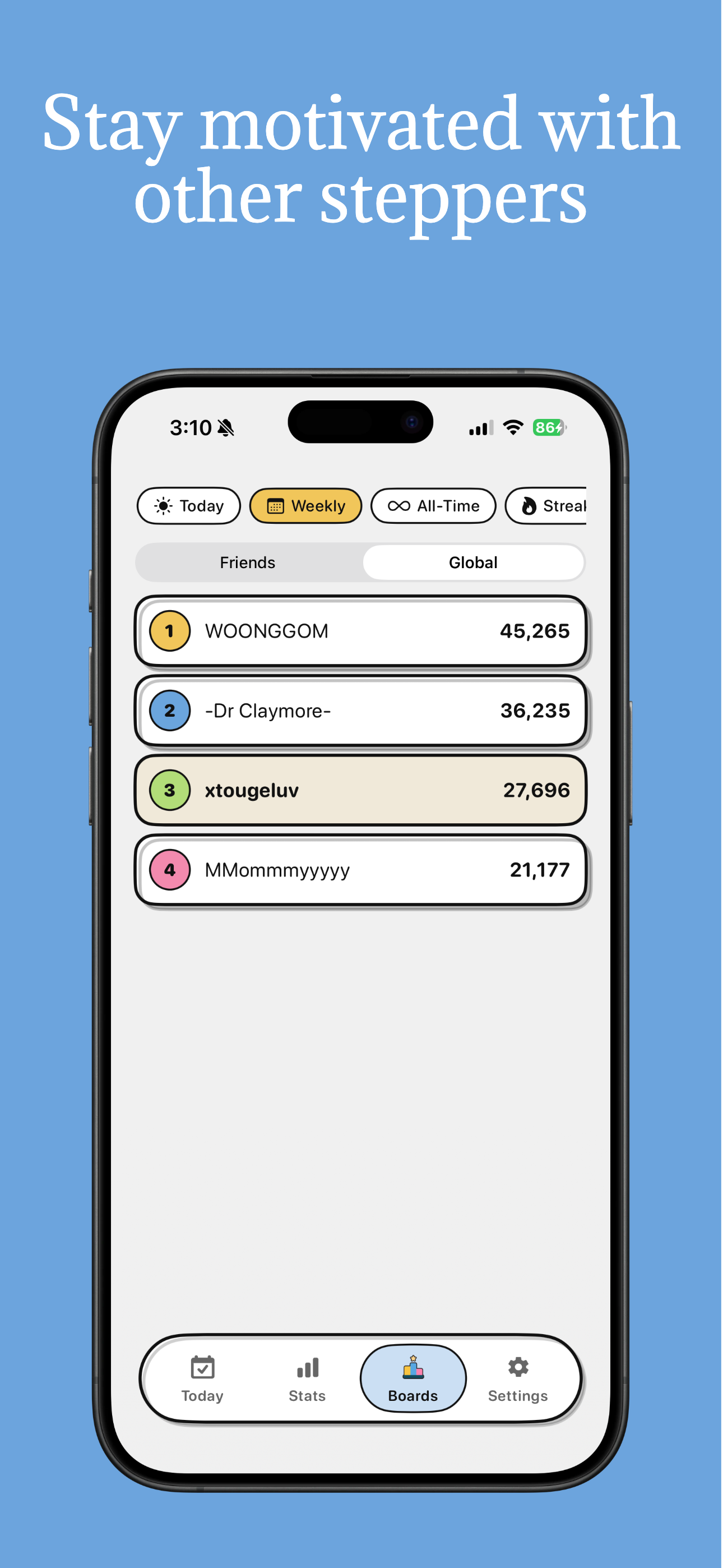 TwoStepper leaderboards making movement social